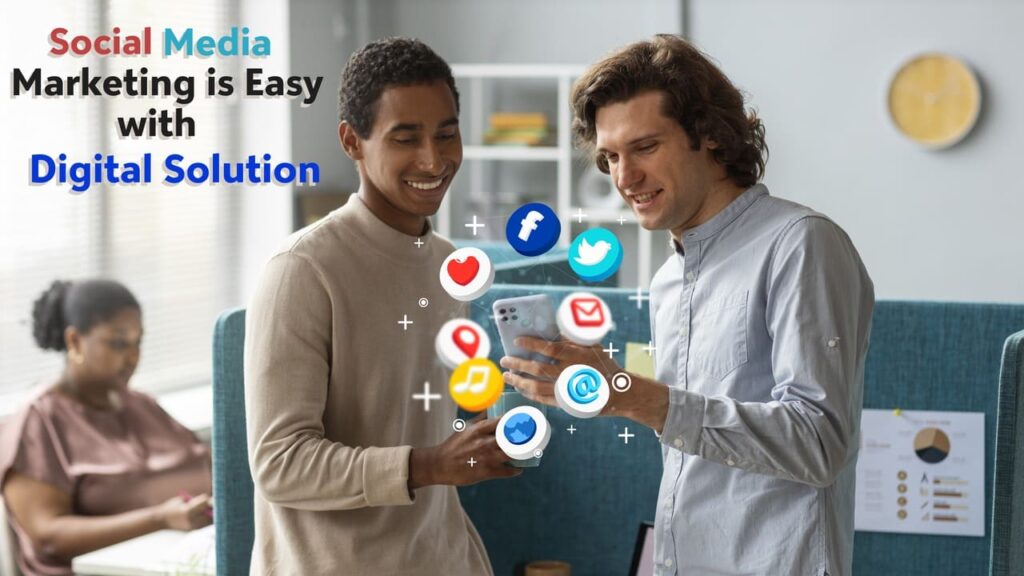 Social Media Marketing in 2025 – Strategy, Benefits, and Trends Illustrated with Platform Logos and Analytics Graphics"